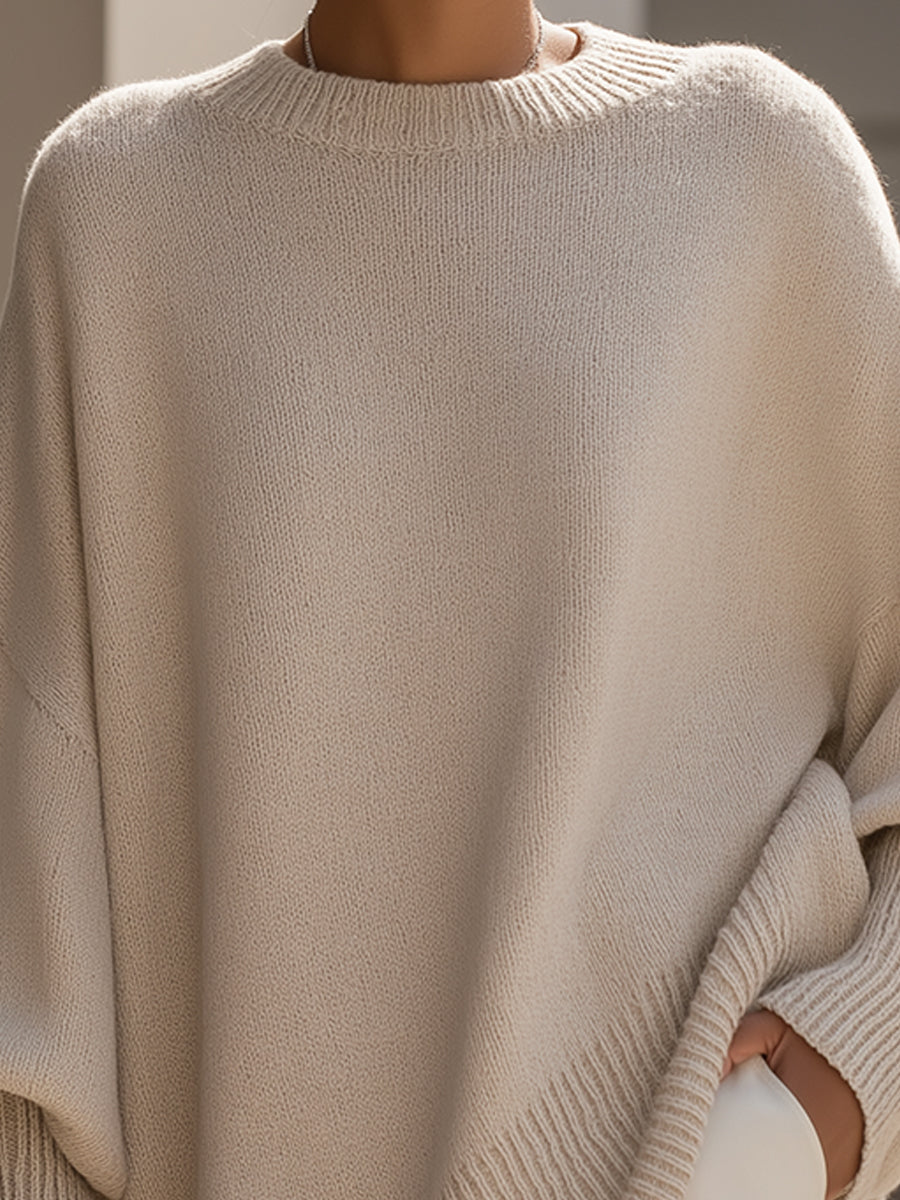 CLAIRE – ELEGANT ASYMMETRICAL KNIT SWEATER
