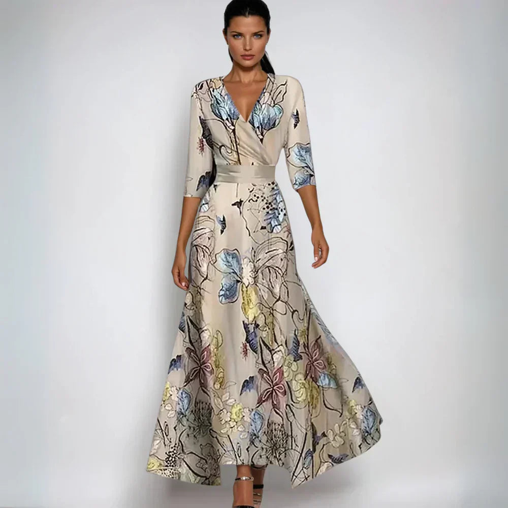 Eliana™ | Elegant Floral A-Line Dress
