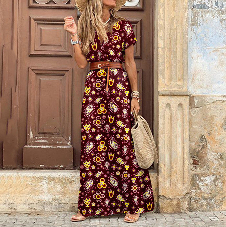 Women's Boho Cotton Maxi Dress
