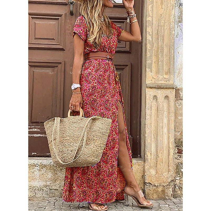 Women's Boho Cotton Maxi Dress