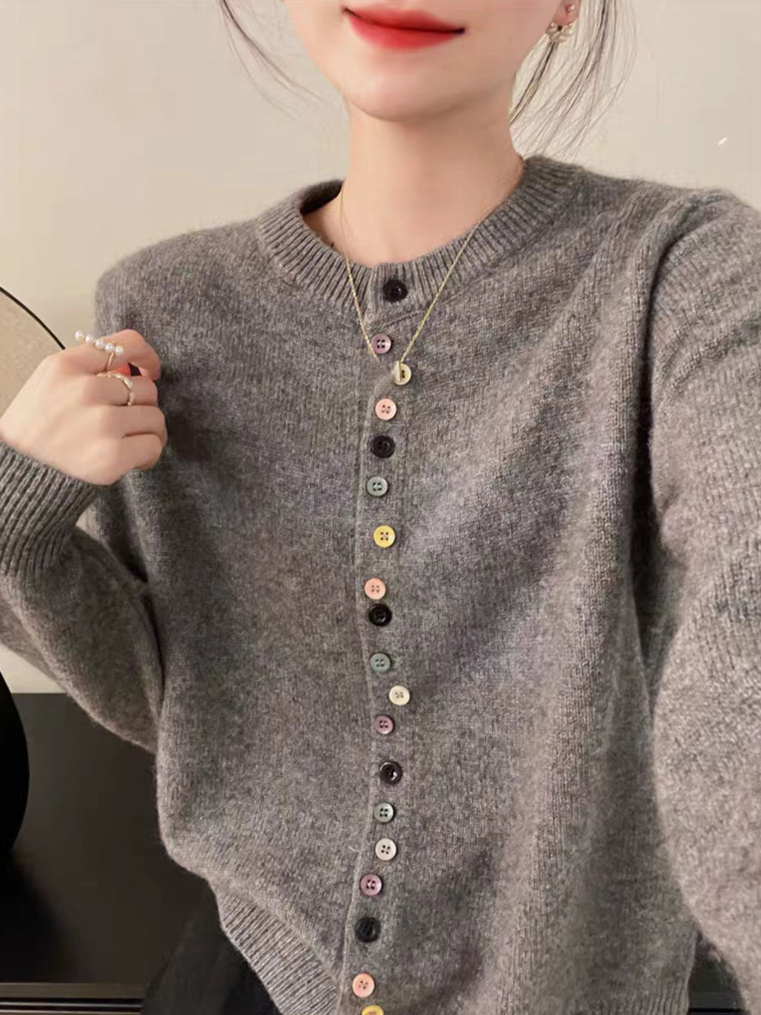 CANDY – FINE GAUGE ACCENT CARDIGAN