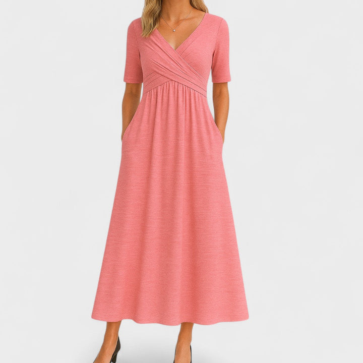Women's Solid Satin Midi Dress