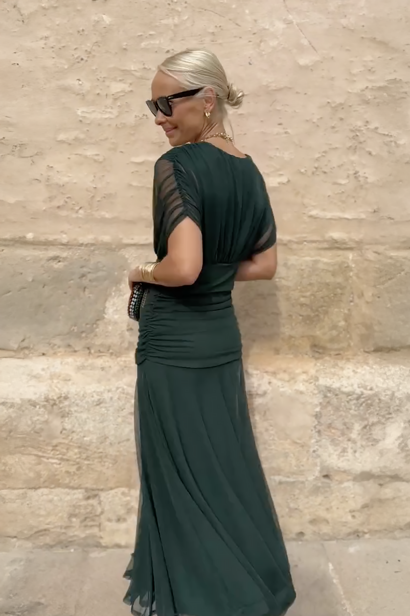 Henrietta™ | Elegant Floral Maxi Dress for Women – V-Neck Party Outfit