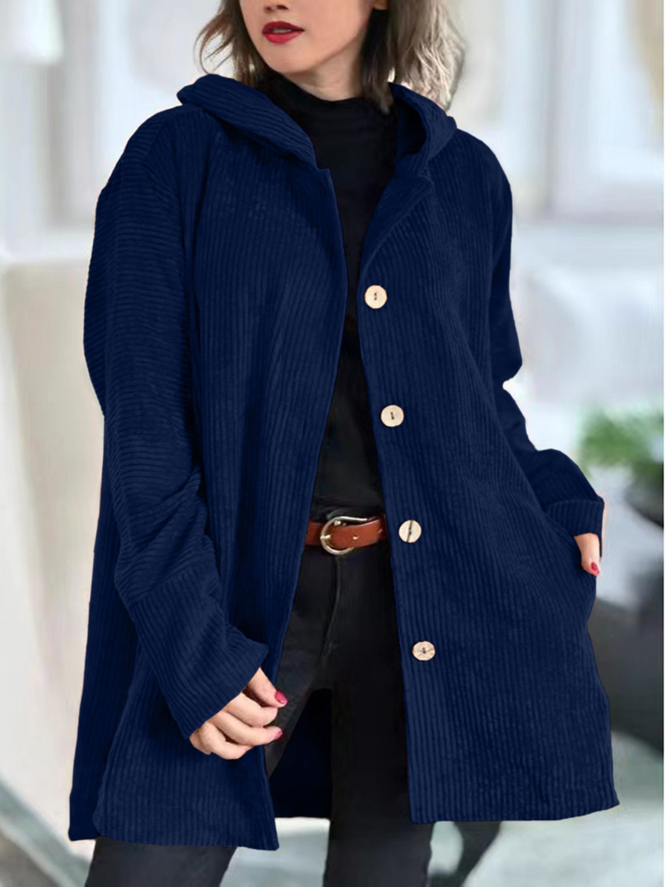 Lydia™ - Cozy Corduroy Hooded Jacket