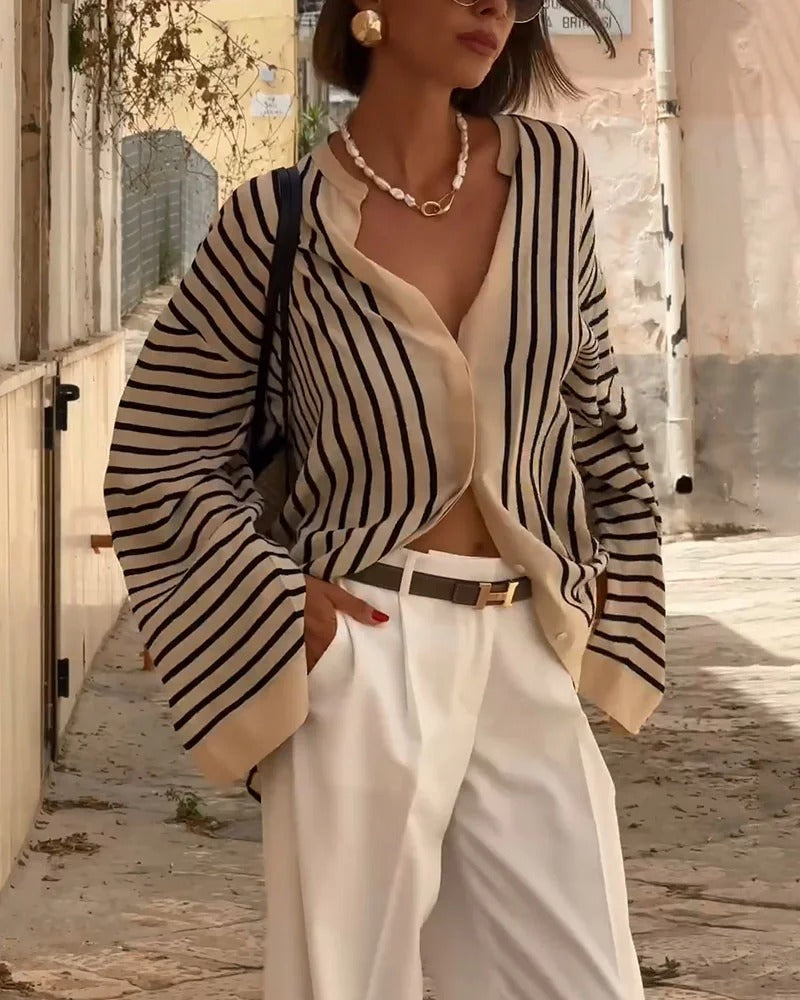 FHAYE – STRIPED FLOWY BLOUSE