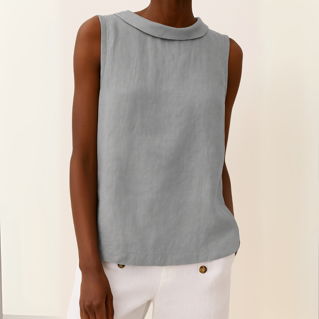 DAJA SLEEVELESS LINEN BLOUSE