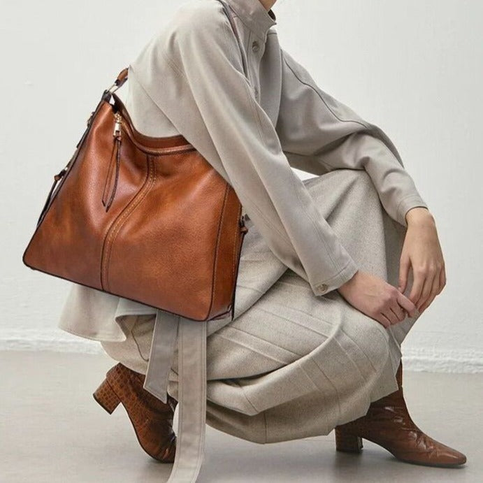 Cecile - Stylish Leather Tote Bag
