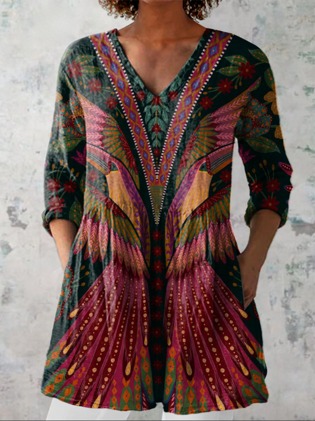 Adrianna | Long Blouse with V-Neck