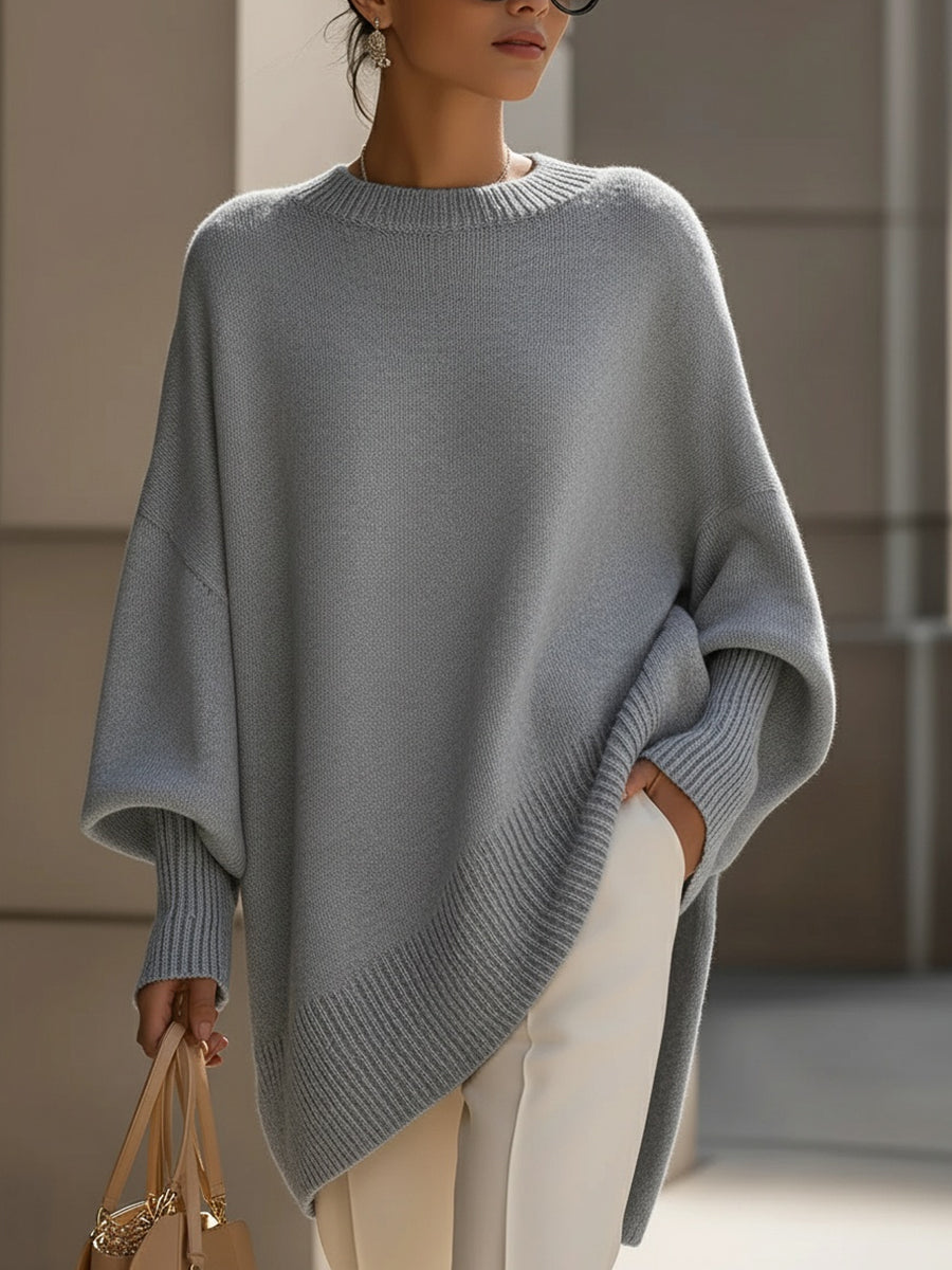 CLAIRE – ELEGANT ASYMMETRICAL KNIT SWEATER