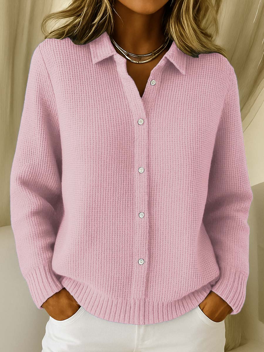 ANNA – COZY BUTTON-FRONT KNIT SWEATER