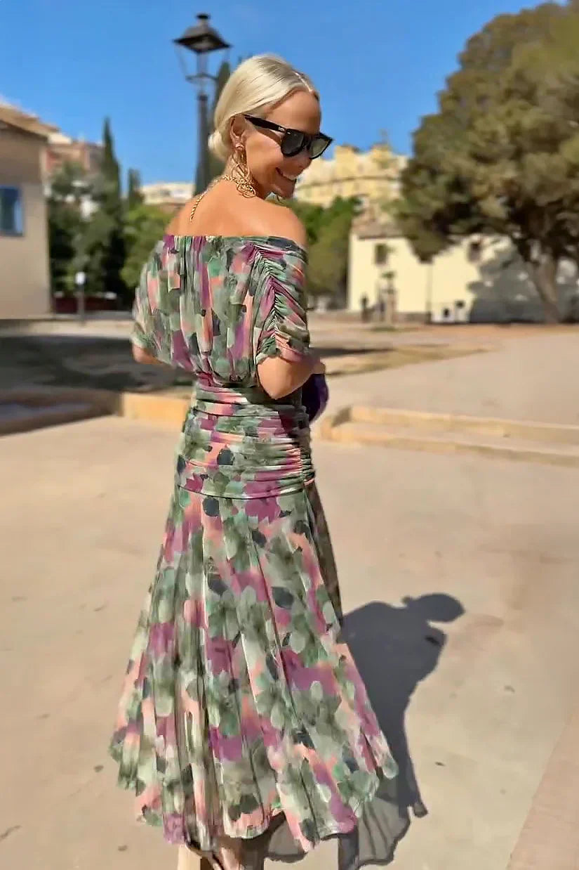 Henrietta™ | Elegant Floral Maxi Dress for Women – V-Neck Party Outfit