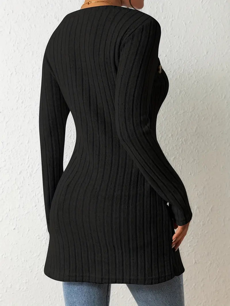Julia™ - Trendy Ribbed Asymmetrical Top