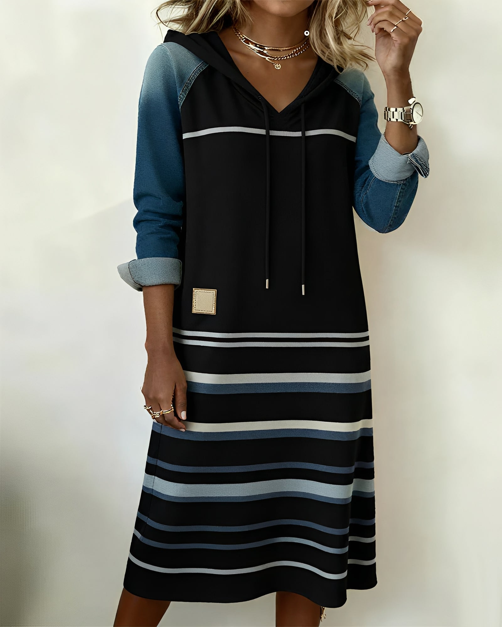 Ariana | Striped Hooded Dress
