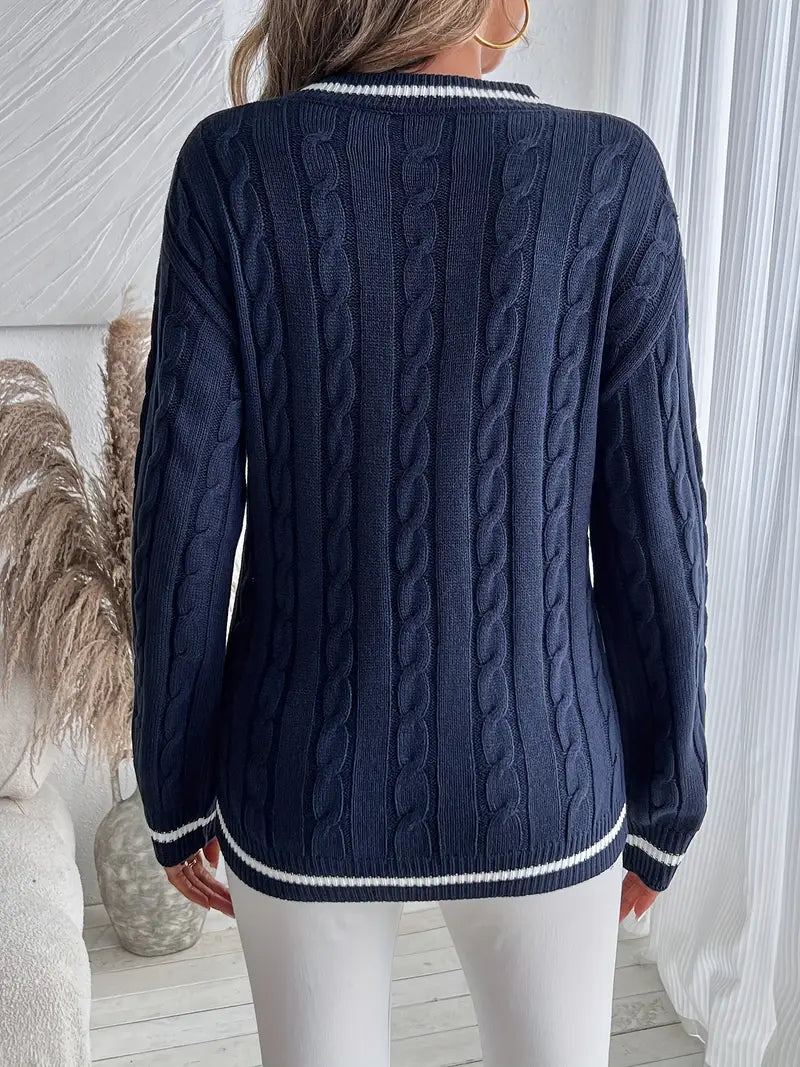 EMILY – CLASSIC V-NECK KNIT SWEATER