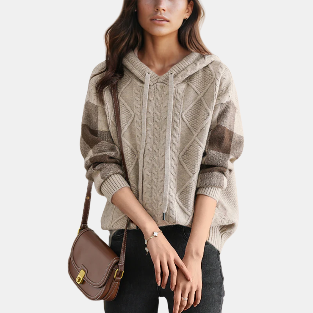 Babs | Cable Knit Hoodie Sweater