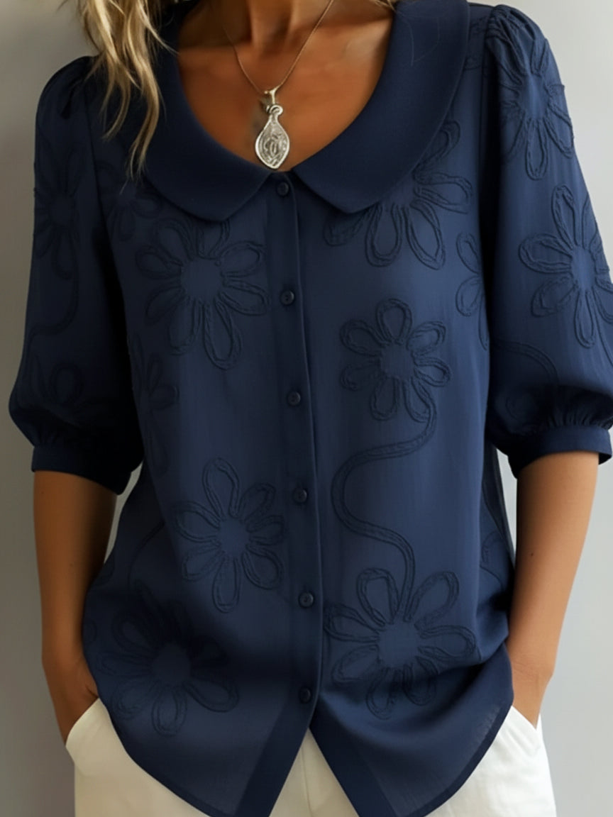 Aurélie — Lightweight Floral Blouse Natural Elegance
