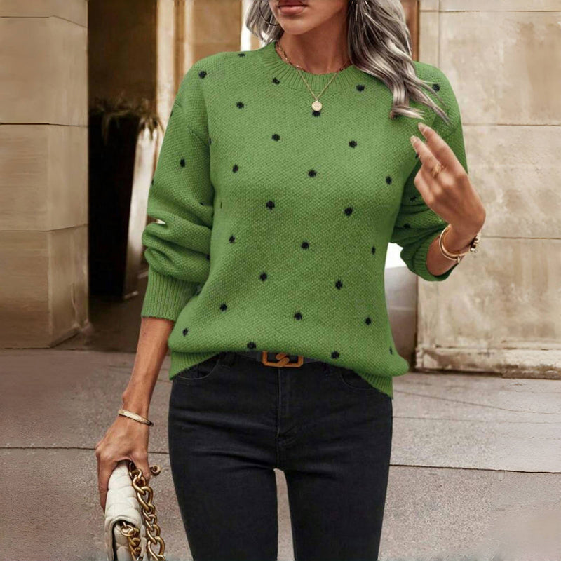 HAZEL – COZY POLKA KNIT SWEATER