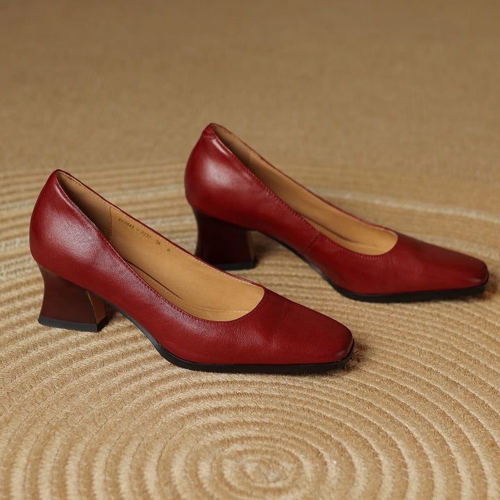 Oriel Leather Square Pumps