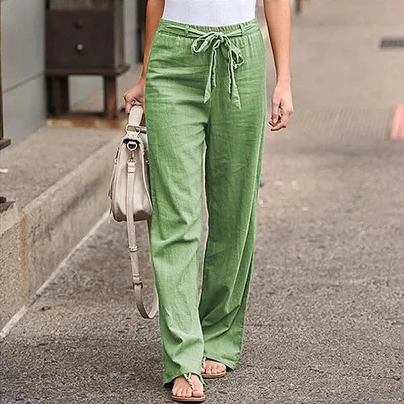 INGRID - STRETCH LINEN TROUSERS
