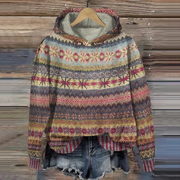 GWEN – COZY KNIT HOODED SWEATER