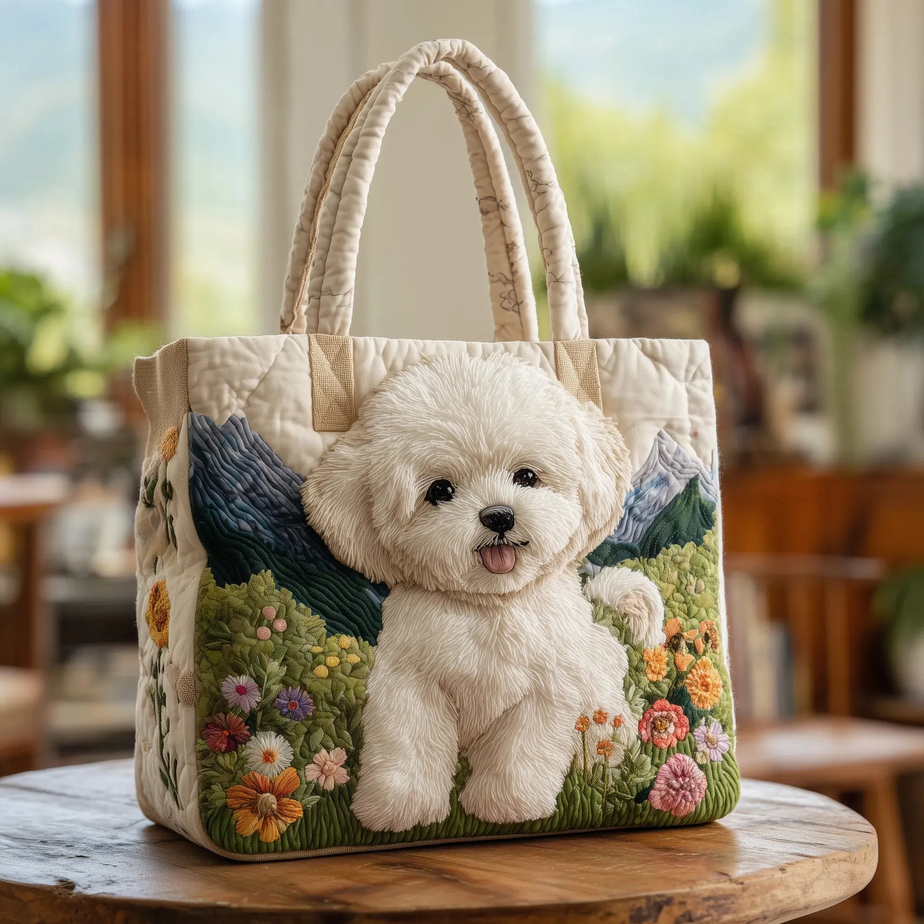 Handmade Bag - White Dog