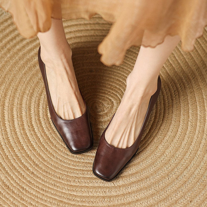 Oriel Leather Square Pumps