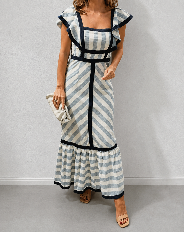 Dianne | Retro Striped Maxi Dress