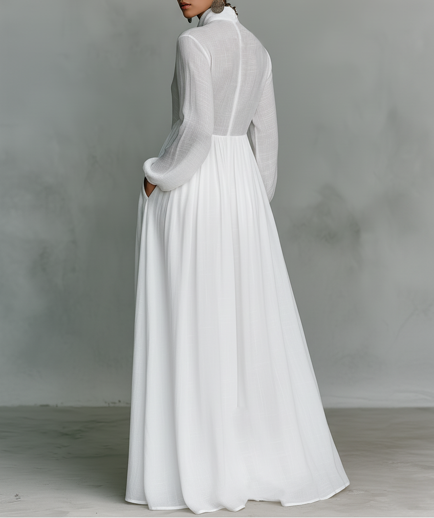 Serena | Long Buttoned Fluid Dress