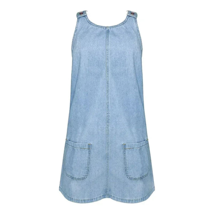 Women's Blue Denim Sleeveless Dress