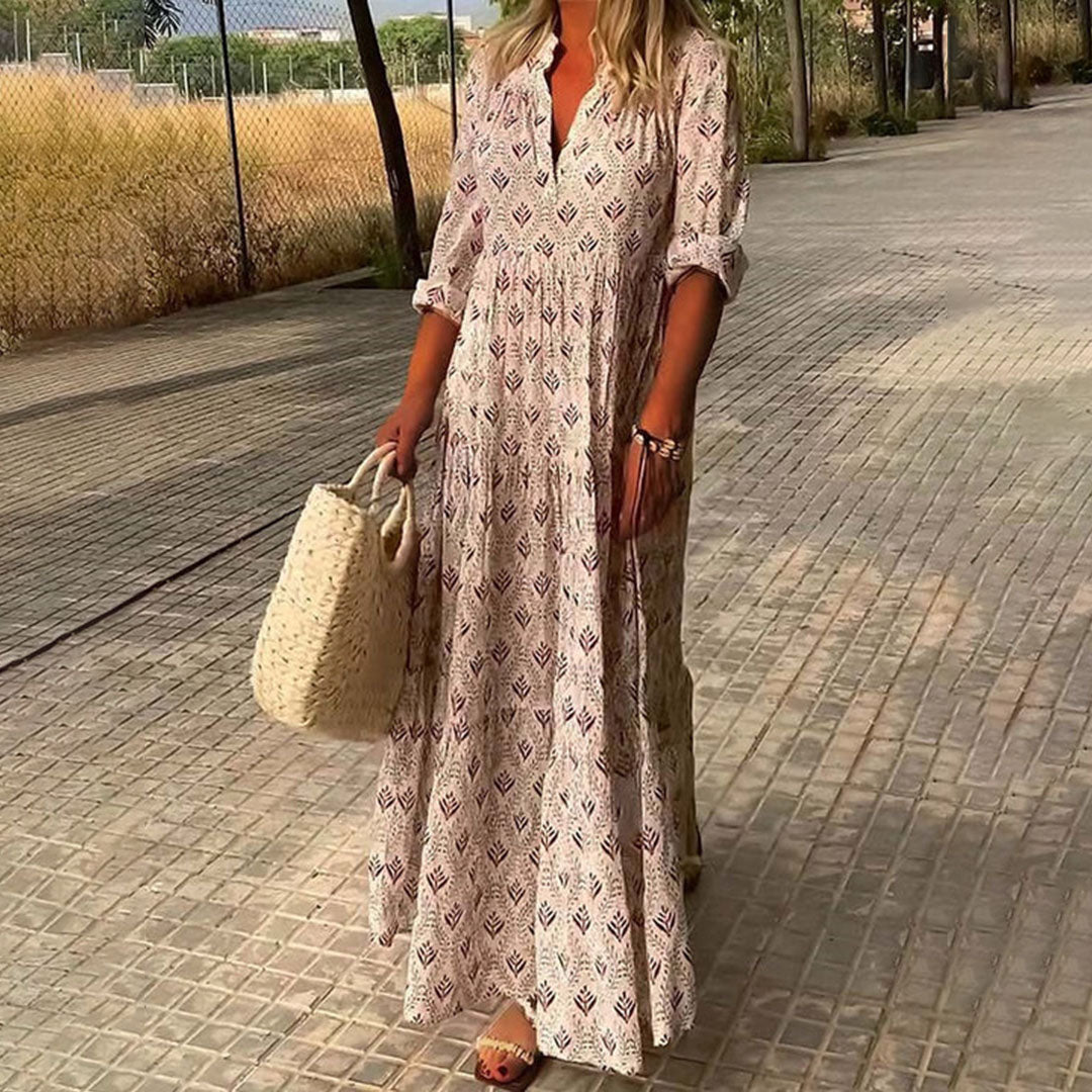 Women's Solid Cotton Maxi Dress