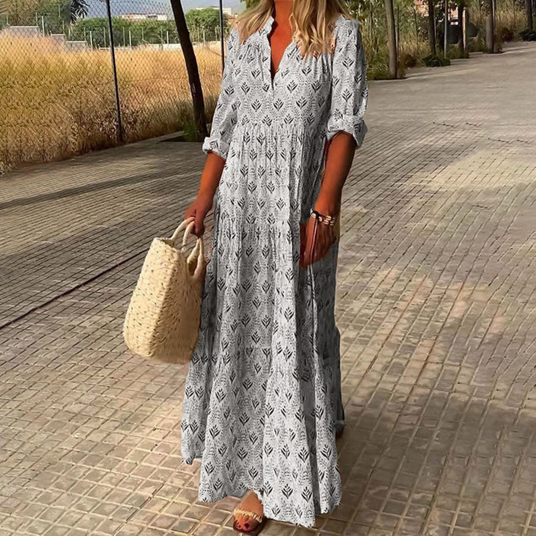 Women's Solid Cotton Maxi Dress