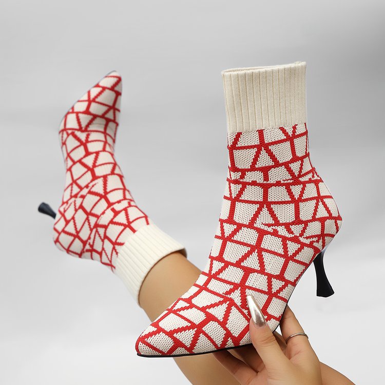 Aria High-Heel Knitted Boots