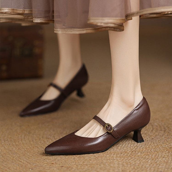Eloria Leather Kitten Heels