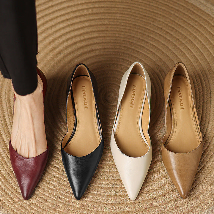 Ceyra Leather Kitten Heels