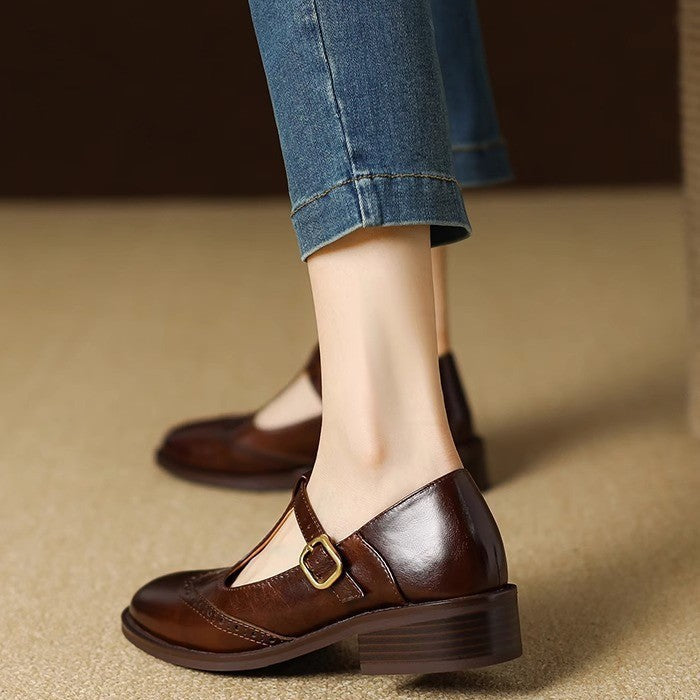HARPER – VINTAGE T-STRAP MARY JANE FLATS