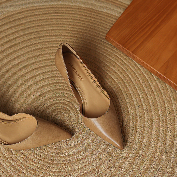 Ceyra Leather Kitten Heels