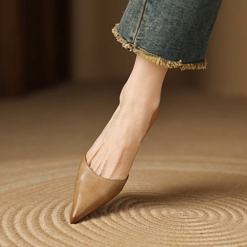 Ceyra Leather Kitten Heels