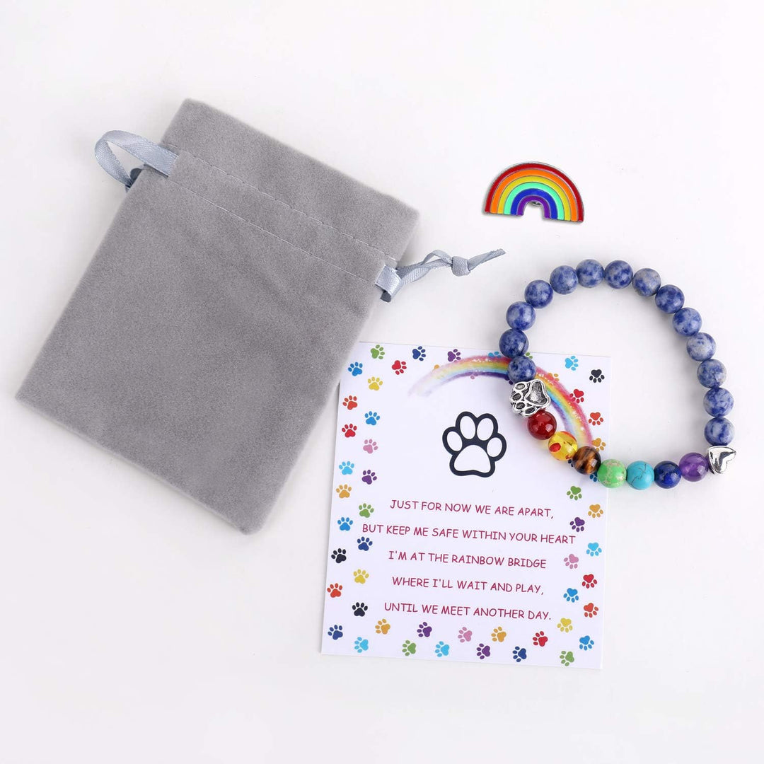 Rainbow Bridge Memorial Bracelet – 7 Chakra Beads