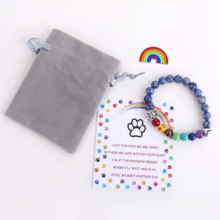 Rainbow Bridge Memorial Bracelet – 7 Chakra Beads