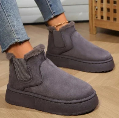 SnowLuxe™ | Women's Suede Fur Ankle Boots