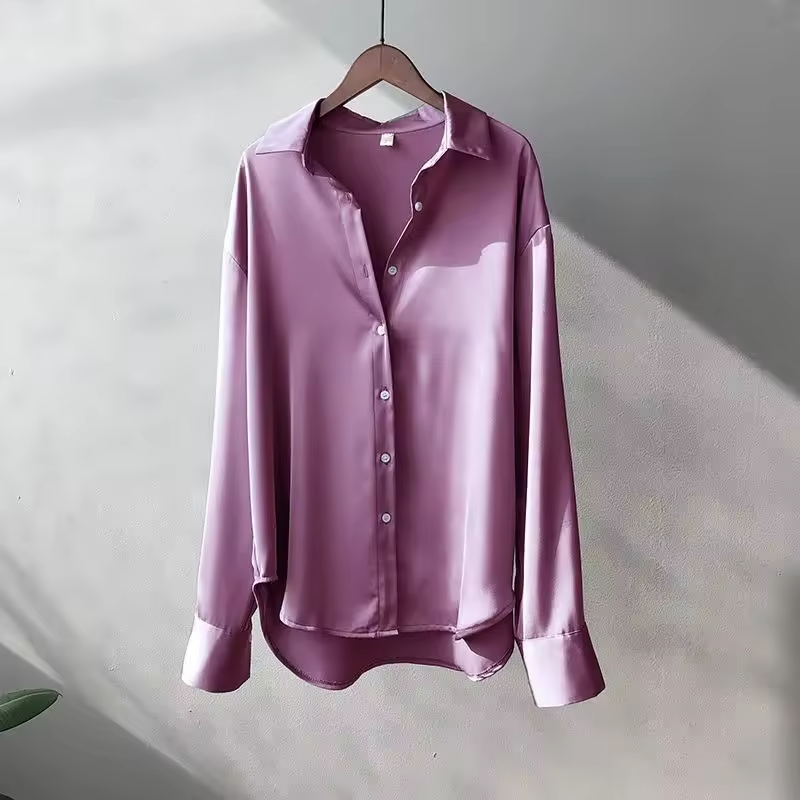 DENISE – THE ELEGANT SILKY BUTTON-UP SHIRT