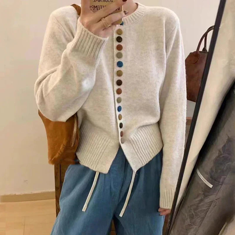 AUDREY – MULTICOLOR BUTTON KNIT CARDIGAN