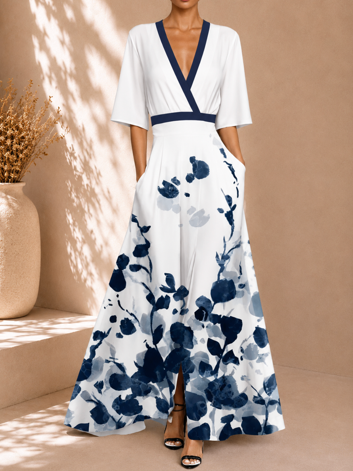 Women's Floral Satin Dress