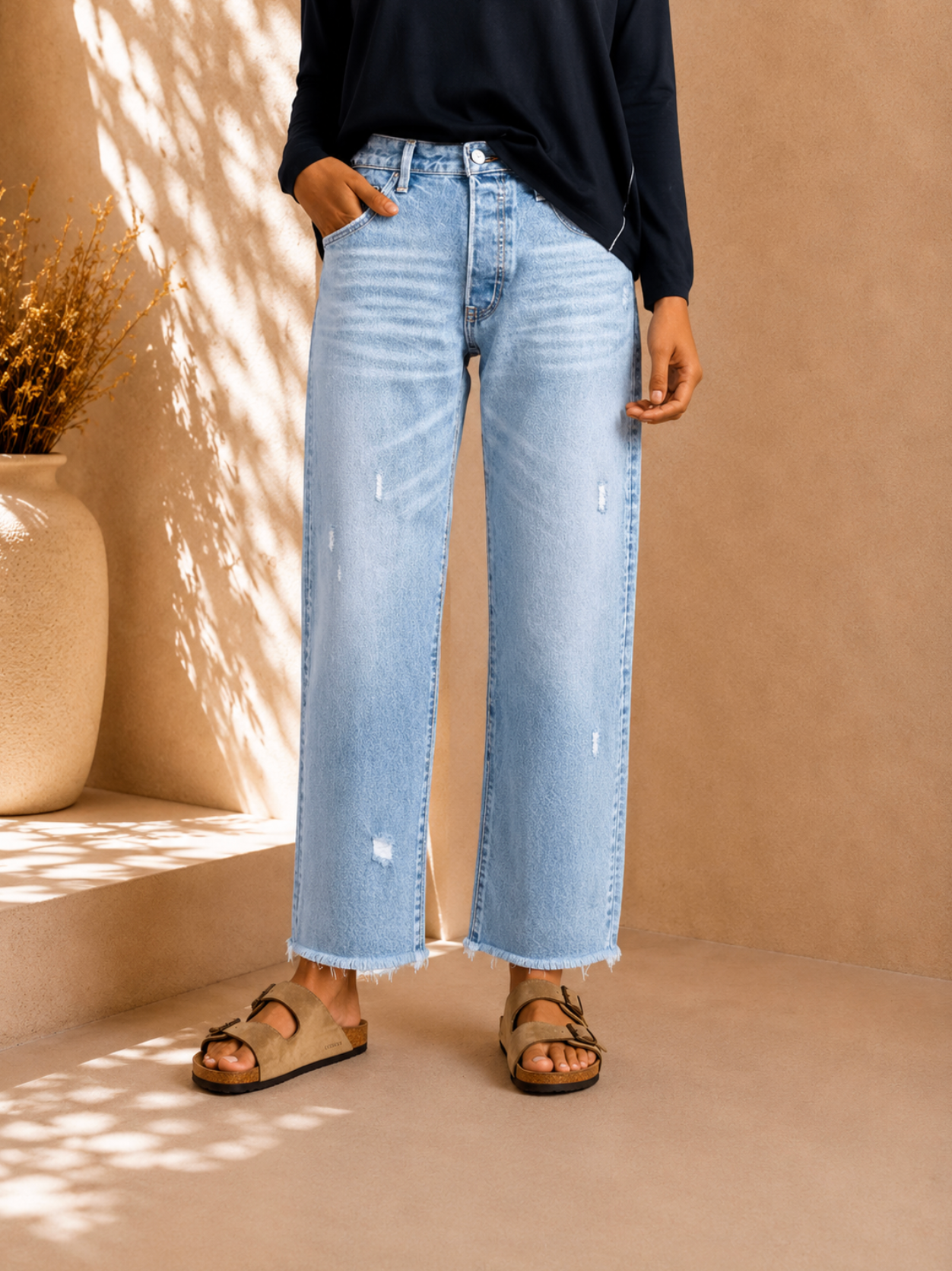 Aberjean™ | Retro Cropped Straight Jeans