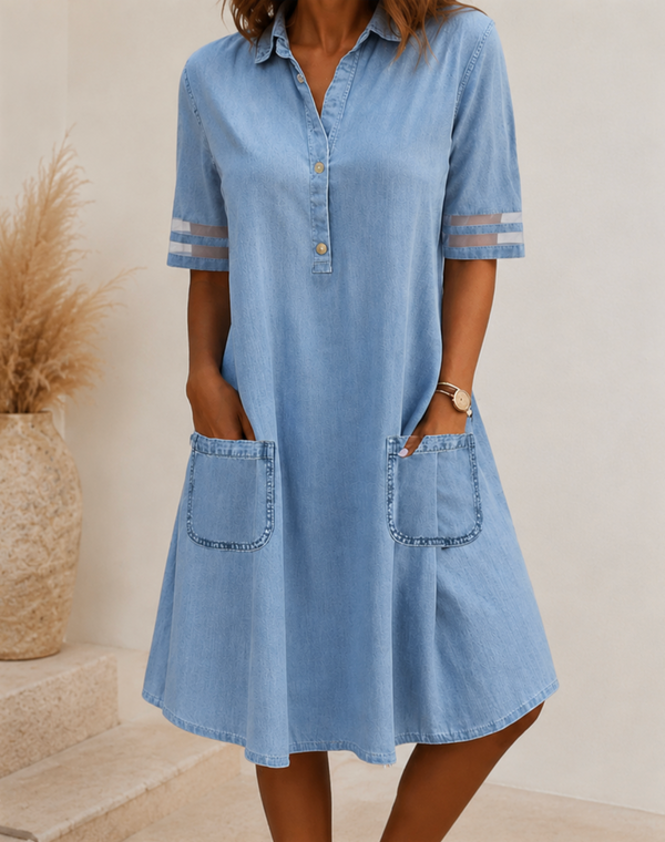 Brittany | Figure Flattering Denim Dress
