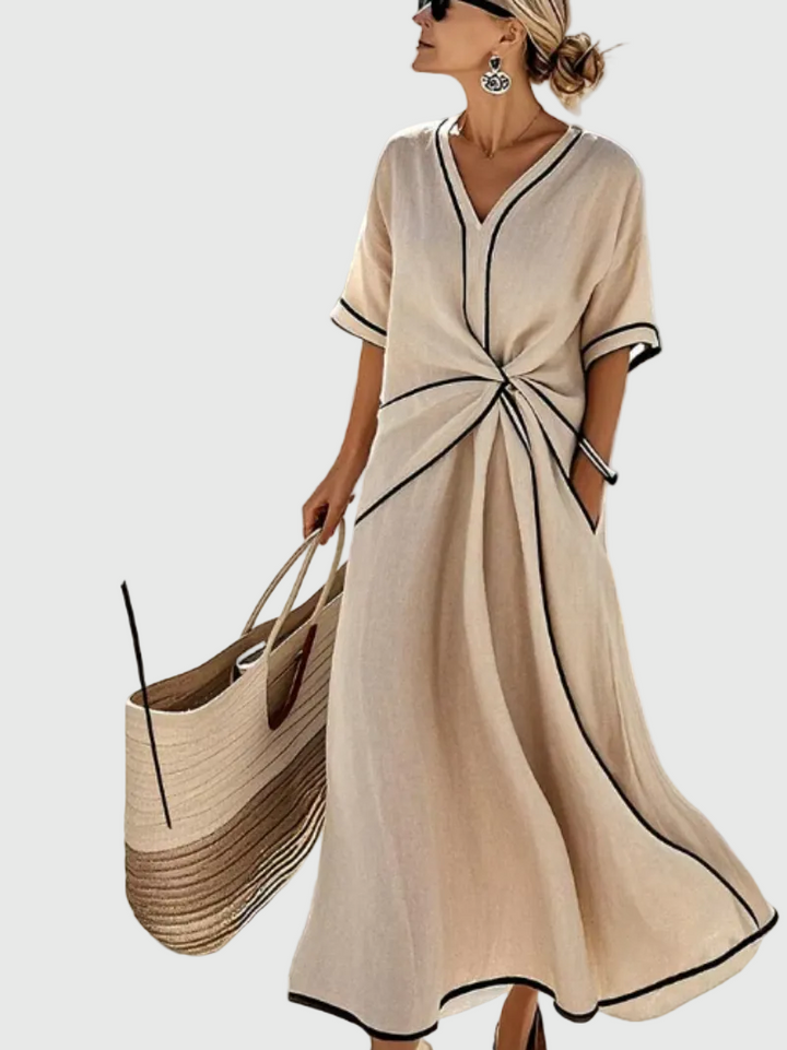 Ryza | Draped Coastal Maxi Dress