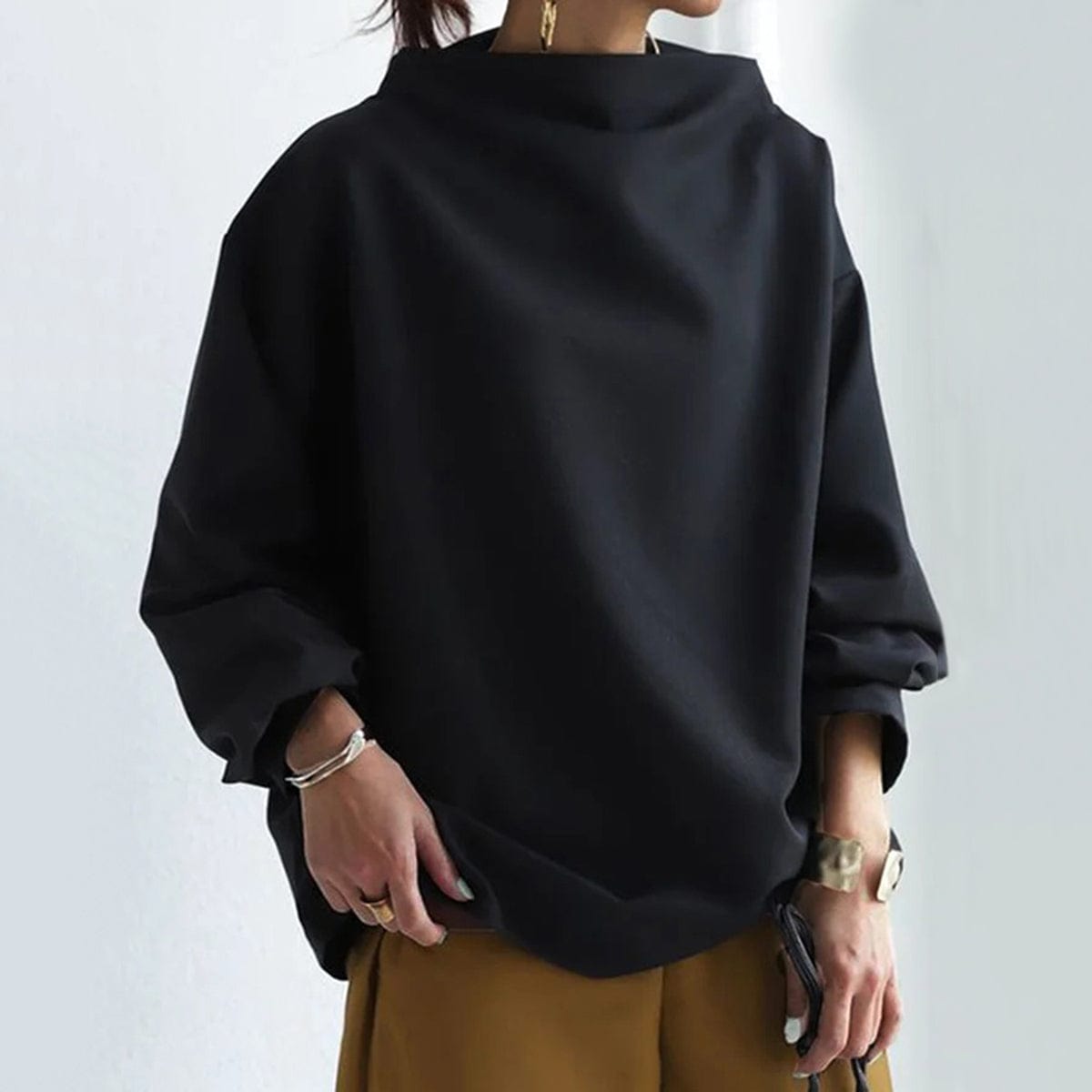 High-Neck Casual Top