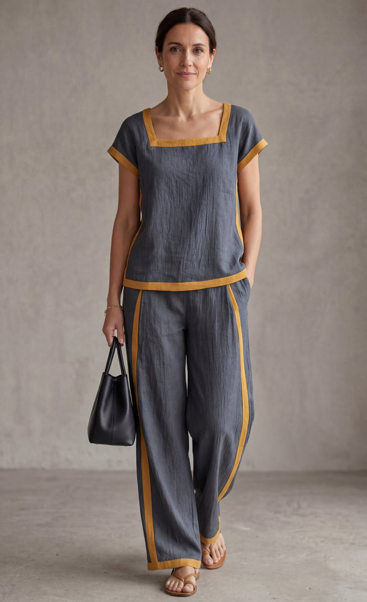 SERENA | ELEGANT TWO-PIECE LINEN SET