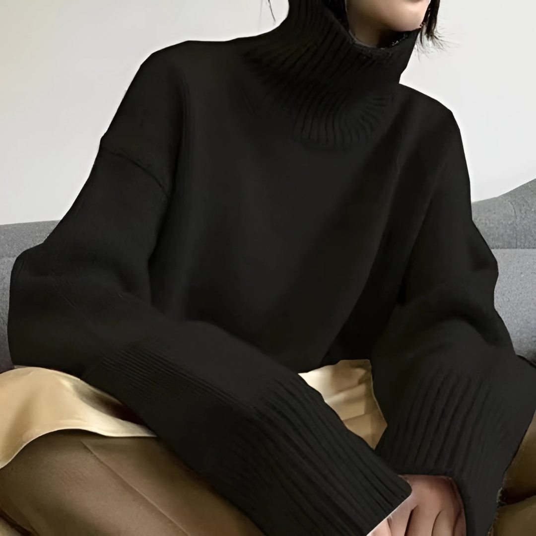 High Collar Loose Knitted Sweater