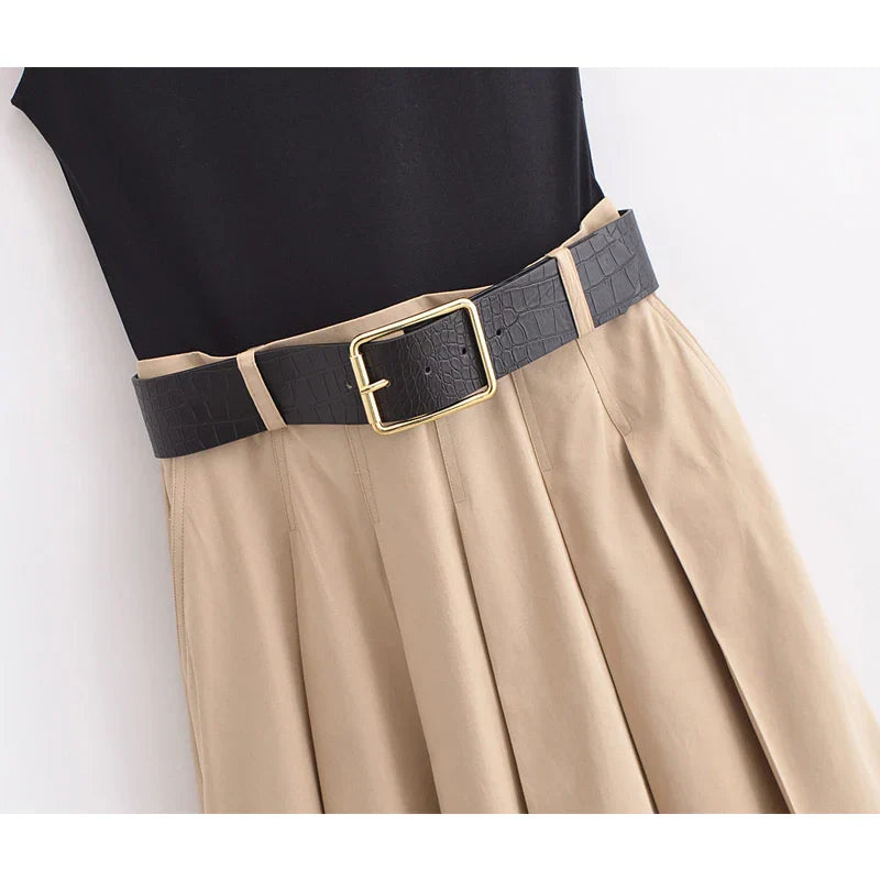 Women's Sleeveless Midi Pleated Dress